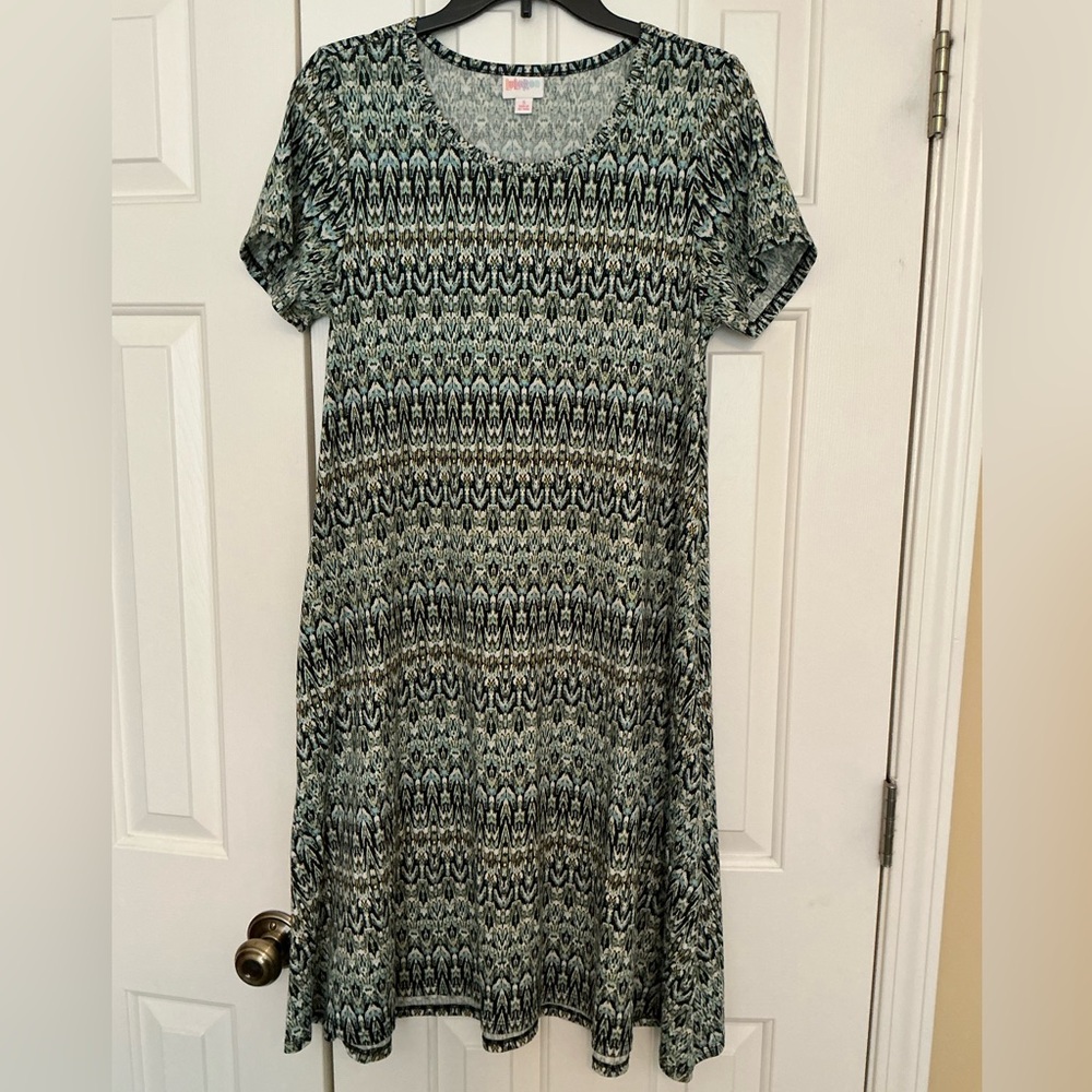 Lularoe Small Pretty Ikat Geometric Jessie Dress with Pockets